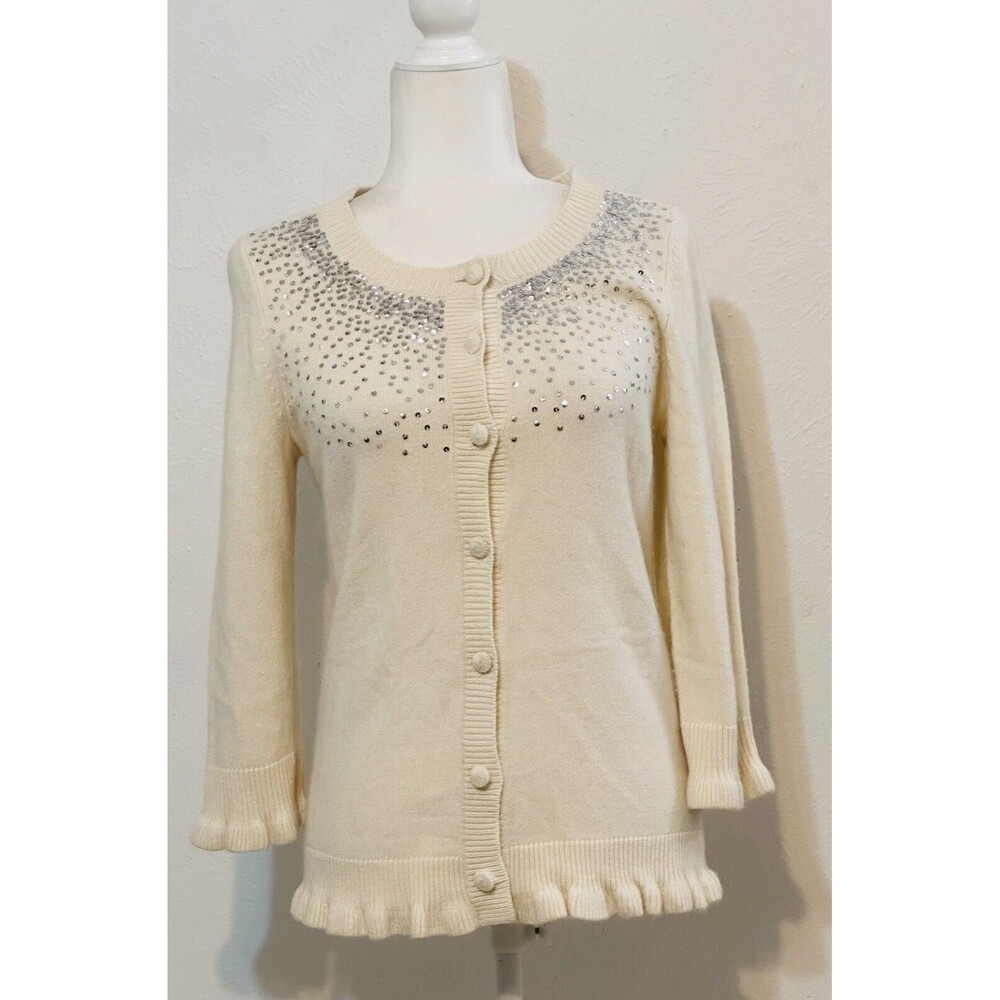 Juicy Couture Size M Cardigan Sweater Wool Cashmere Rabbit Hair Closet Staple